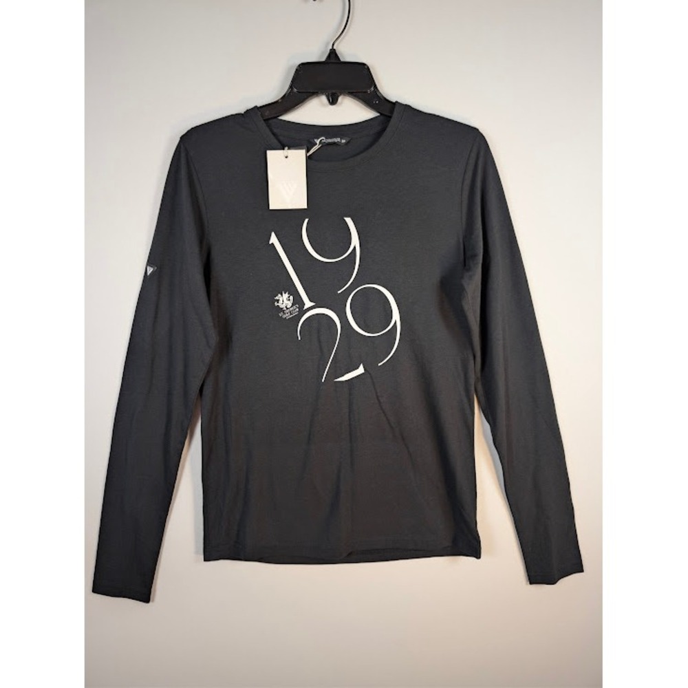 St. George's Golf & Country Club Tee Women SMALL Black 1929 Long Sleeve NEW
